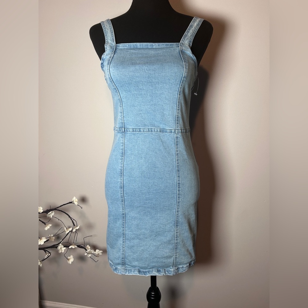 Steve Madden Denim Mini Dress Light Wash Bodycon Y2K / 90s revival style